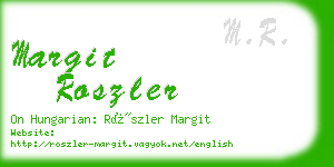 margit roszler business card